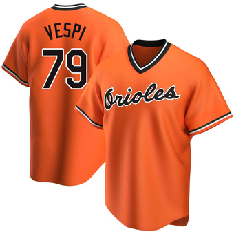 Men's Nick Vespi Baltimore Orange Replica Alternate Cooperstown Collection Baseball Jersey (Unsigned No Brands/Logos)