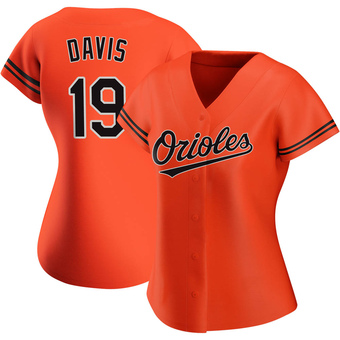 Women's Chris Davis Baltimore Orange Authentic Alternate Baseball Jersey (Unsigned No Brands/Logos)