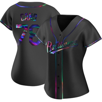 Women's Yennier Cano Baltimore Black Holographic Replica Alternate Baseball Jersey (Unsigned No Brands/Logos)