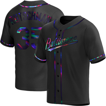 Youth Adley Rutschman Baltimore Black Holographic Replica Alternate Baseball Jersey (Unsigned No Brands/Logos)